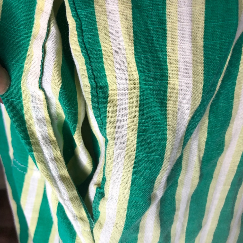 Free People We The Free Green Striped Shirt Midi Dress size S - Picture 7 of 13